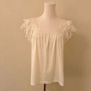 J. Crew Ivory Textured Blouse
